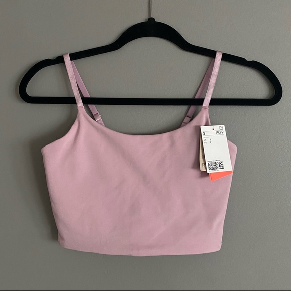 H&M Sport | Cropped Workout Tank Top | Mauve | Womens Size Small - Picture 1 of 7